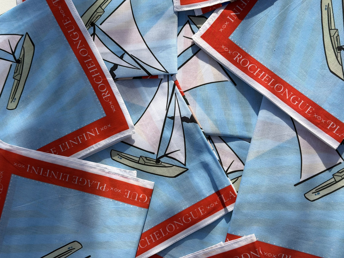 Foulard Loux en coton certifié, illustré à la main