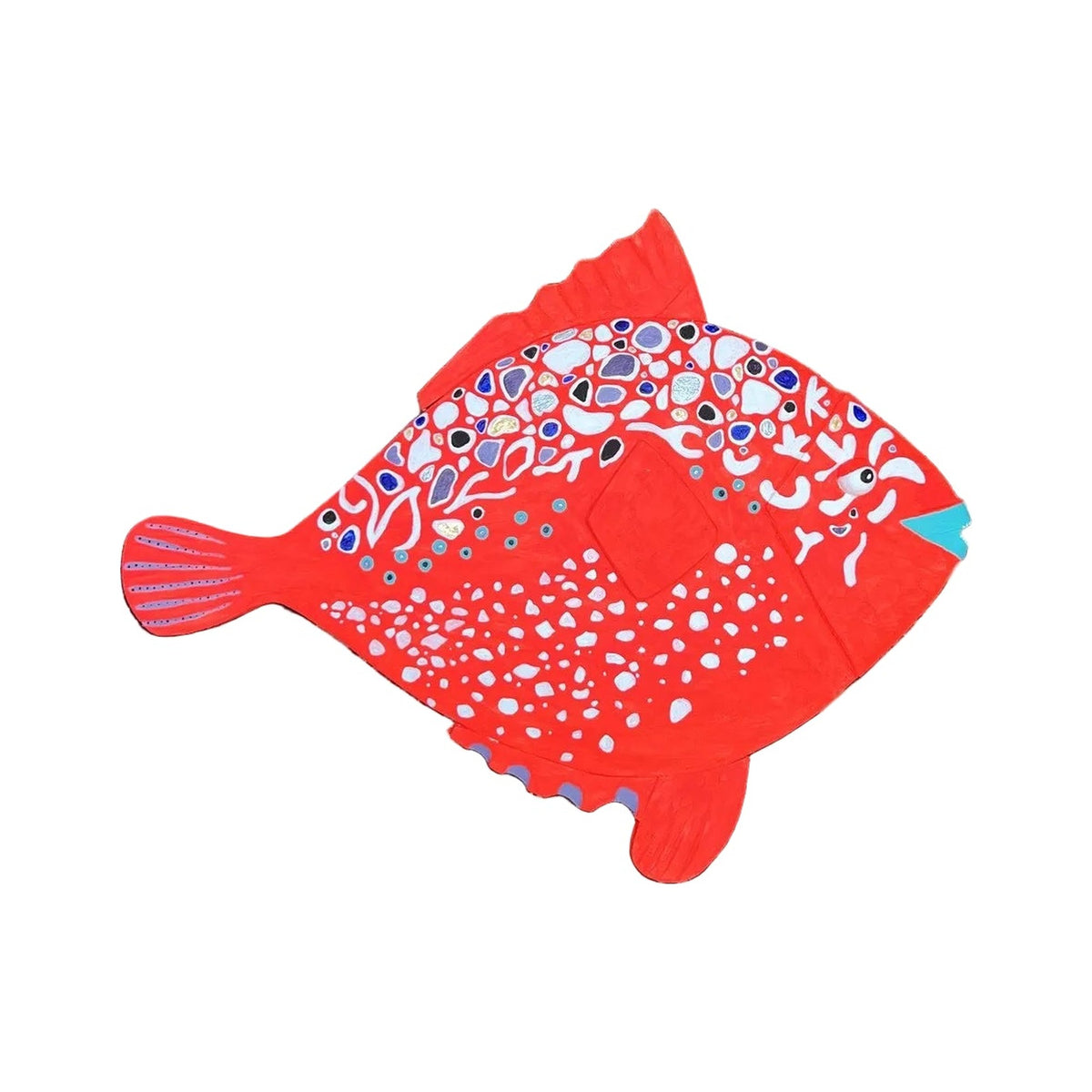 Poisson « Le K » — poisson en bois peint à la main